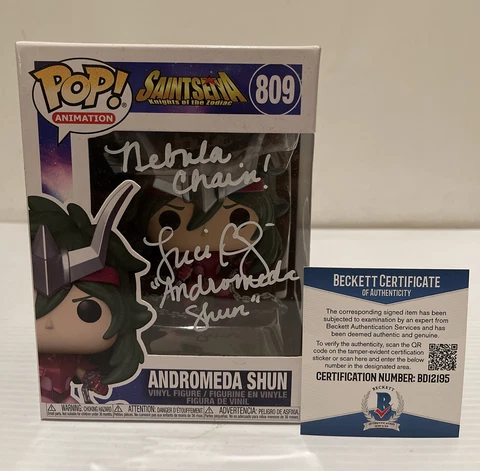 Luci Christian Signed Andromeda Shun Saint Seiya Funko Pop BECKETT COA Cover