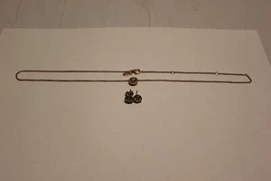 Authentic Pandora Rose Gold Round Sparkle Halo Necklace and Earring Set - Picture 1 of 15