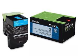 Genuine Lexmark 70C1HC0, 701HC Cyan High Yield Return Program Toner Cartridge