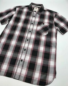 Camicia uomo Levi's nera | bianca | bordeaux a quadri S/S con bottoni - Foto 1 di 3