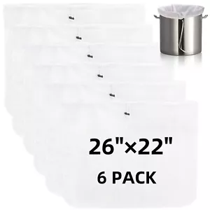 6 Pack 26x22 Inch Extra Large Reusable Straining Bags Fine Mesh Brew Bags - Picture 1 of 7