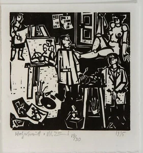 Meinrad Zünd / Mädy der XIII/Holzschnitt/ handsigniert /30 Exemplare von 1995/12 - Bild 1 von 2