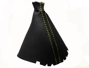 BMW X5 E53 AUTO (2000-2007) Soufflet Levier De Vitesse 100% Cuir - Couture Jaune - Picture 1 of 1