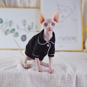 Luxury Silk Edge Pet Clothes for Cats Clothing Sphynx Cat Pajamas Spring Summer