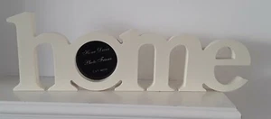 Marco de fotos de madera "HOGAR" Letra Adorno Escultura 3"×3" Blanco Decoración Moderna - Imagen 1 de 3