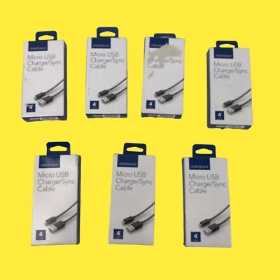 Lot of 7 - Insignia 4' Micro USB Charge - Sync Cable NS-MCDT2 #2771 Z63/587 - Image 1 of 4