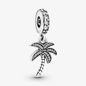 New Genuine Authentic Pandora Sparkling Palm Tree Dangle Travel Charm 791540CZ - Picture 1 of 6