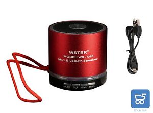 Mini Speaker Bluetooth Portatile FM Radio Red 3W Slot TF Card Jack Aux In USB