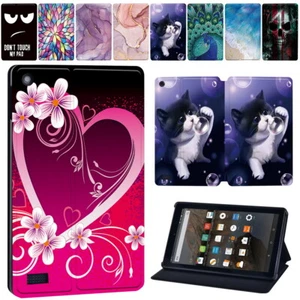 PU Leather tablet Stand Cover Case - For Amazon Fire 7/8/8 Plus/HD 10/Plus 2023 - Picture 1 of 18