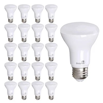 Bioluz LED 20 Pack BR20 LED Bulb 2700K Warm White 6W = 50 Watt Replacement 90... - Image 1 of 4