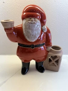 Lisa Larson For Jie Large Santa With Lantern Sweden *Flaw* Candlestick Rare - Picture 1 of 13