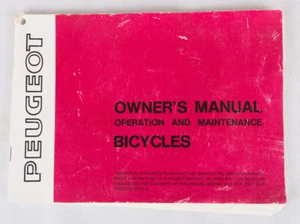 Peugeot Bicycles Owner's Manual, 1985 - Picture 1 of 4