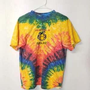 Vtg 80’s Virginia Beach Tie Dye T Shirt M Hippie Festival Sun Fully Embroidered - Picture 1 of 3