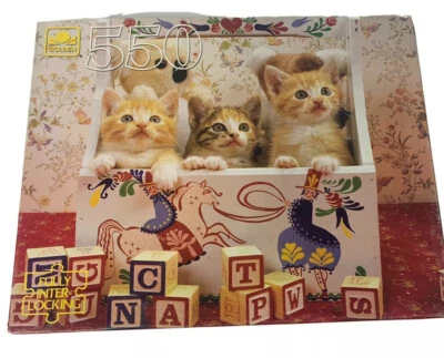 Vintage Cat Puzzle 1989 Golden 550 Piece Kitten Puzzle Blocks Ron Kimball - Image 1 of 4