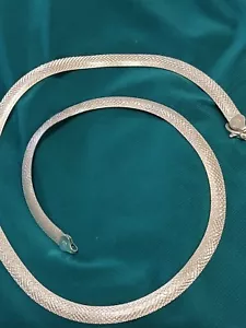 Sterling Silber Diamantschliff Funkeln Hering Knochen Wende 20" Halskette - Bild 1 von 22