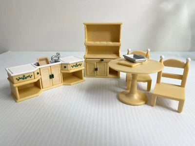 Calico Critters Dollhouse Kitchen Lot Sink Hutch Chairs Play Replacement Toys - Image 1 of 4