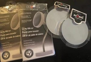Vanity mirror lot. (2) Flex Pole Mirror & (2) Suction Cup Vanity Mirror - Picture 1 of 5