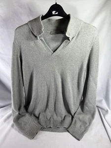 Reiss Mens CashmereV Neck Collared Pullover Jumper. Grey. Size Small. VGUC - Picture 1 of 8
