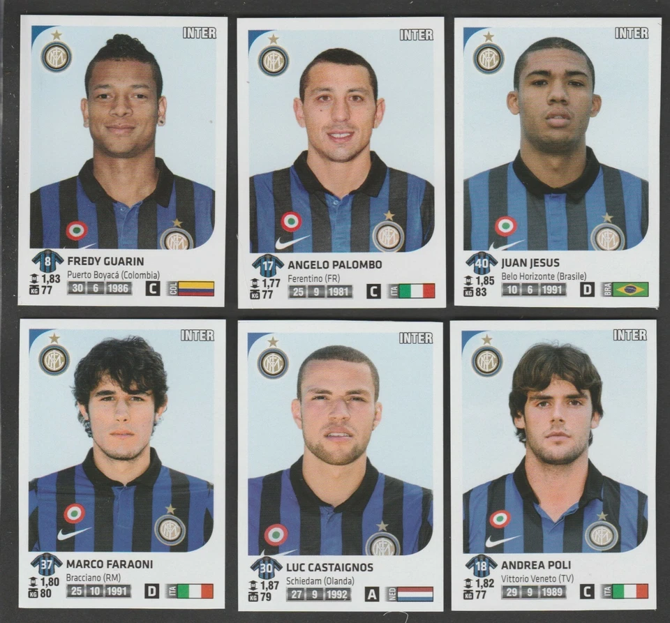 SET DI 6 FIGURINE CALCIATORI PANINI 2011-12  AGGIORNAMENTI COMPLETI INTER NUOVE - Immagine 1 di 1