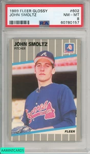 Fleer Glossy John Smoltz #602 Atlanta Braves Hof Rookie RC 1989 PSA 8 casi nuevo-como nuevo - Imagen 1 de 3