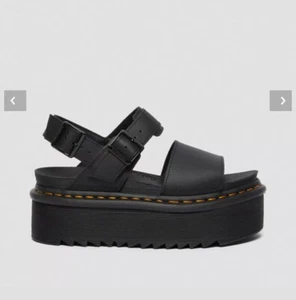 NEW Dr Martens VOSS Quad WOMEN'S Hydro LEATHER STRAP PLATFORM SANDALS Sz 10 - Picture 1 of 7
