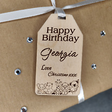 Personalised Birthday Gift Tag Label for Birthday Present Safari Animal Theme