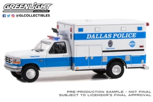 Greenlight First Responders - Dallas Police 1992 Ford F-350 Ambulance 67065 - Picture 1 of 1