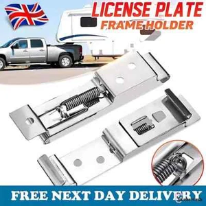 Trailer Number Plate Clips Holder Spring Loaded Stainless Steel One Pair New UK! - Picture 1 of 13