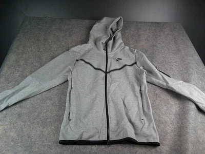 NIKE CU4489-063 TECH POLAR GRIS HOMBRE CREMALLERA COMPLETA SUDADERA CON CAPUCHA PEQUEÑA NUEVA SIN ETIQUETAS Foto 1 de 4