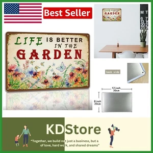 Life Is Better In The Garden Rustic Metal Sign - Picture 1 of 9