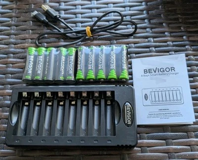 Bevigor 8 Bay Smart Battery Charger With 8 Pack AA 2800mAh High Capacity NiMH  - Image 1 of 4