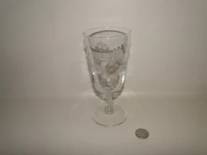 Bicchiere da vino vintage 7" inciso elegante floreale 10 oz - calice acqua - Foto 1 di 10