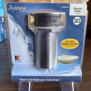KEENEY 1-1/4 in. Open Grid Bathroom Sink Drain without Overflow, Polished Chrome - Picture 1 of 3