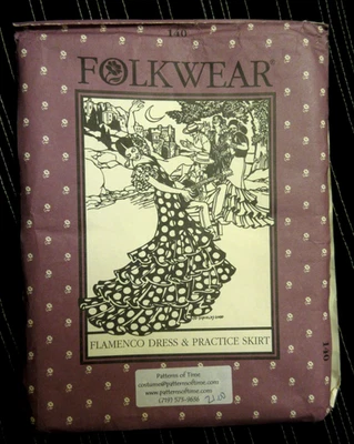 FOLKWEAR # 140 FLAMENCO DRESS & PRACTICE SKIRT PATTERN UNCUT - Image 1 of 4