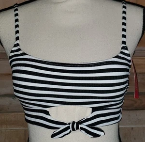 Xhilaration schwarz weiß gestreifter Badeanzug Schwimmen Top S Small neu mit Etikett *S24 - Bild 1 von 3