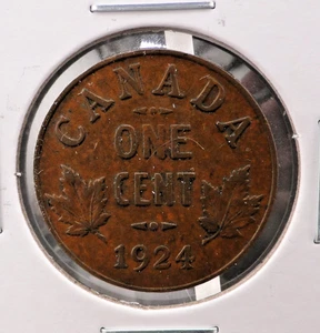1924 Canada George V 1¢ One Cent Penny KM# 28 SP4966 - Picture 1 of 2