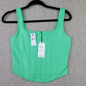 Neu mit Etikett Express Body Contour Korsett quadratischer Ausschnitt Cropped Tanktop limettengrün XS NEU - Bild 1 von 9