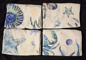 Küchenhandtücher 4er Set Strand Maritim Küste Meer Tiere Mikrofaser EUC - Bild 1 von 7