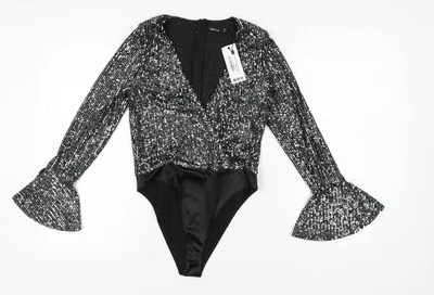 Body de lentejuelas negro para mujer Boohoo, talla 10, ambiente de fiesta Foto 1 de 4