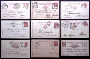 ITALY: 1880s-1900s Selection of 9 Used Postcards - Various Locations & Values - Picture 1 of 2