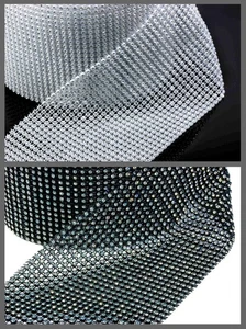 Strass vero strass pietre 24 file 12 cm nastro cristallo bordo strass, SB-15 - Foto 1 di 9