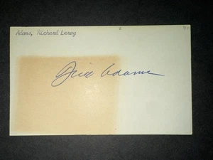 1947 A's: Dick Adams, firmado 3x5 (JS), fallecido 2016 - Imagen 1 de 1