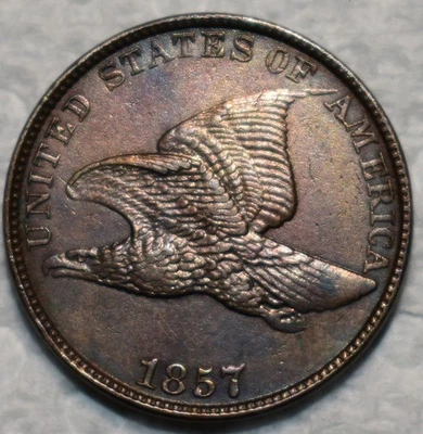 About Uncirculated 1857 Flying Eagle Cent, Sharp specimen. - Image 1 of 2