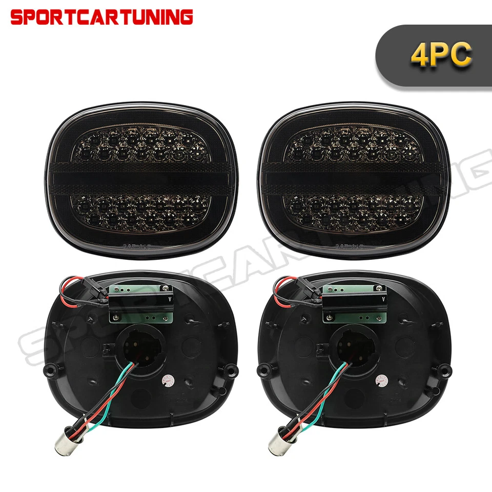 For 1990-1996 Chevrolet Corvette C4 LED Turn Signal Brake Tail Lights Smoke Lens - Imagem 1 de 4
