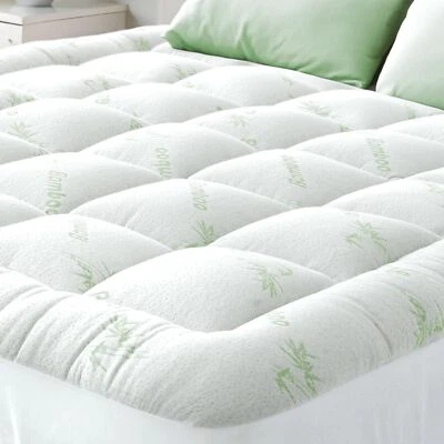 NIAGARA SLEEP SOLUTION King Size Bamboo Mattress Topper - Cooling Pillows for Back Pain Relief