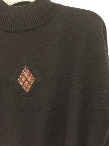Edelweiss Mock Turtleneck Black Wool Blend Sweater Womens Size Small - Picture 1 of 6