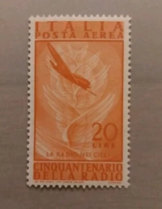 Francobolli Italia 1947 - Posta Aerea Invenzione Radio - Lire 20 Nuovo MNH - Foto 1 di 1