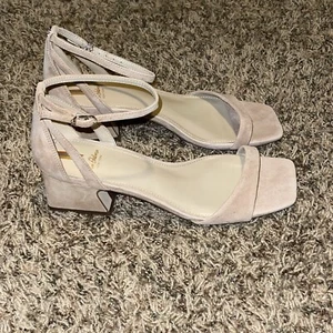 Sam Edelman Womens Wilson Nude Beige Suede Heels Shoes 7.5 Medium - Picture 1 of 8