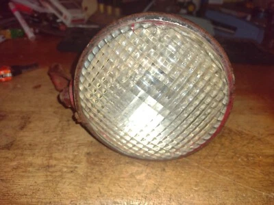 Vintage Tractor Equipment Light With Cast Iron Bracket  IH Mh Coop - Image 1 of 4