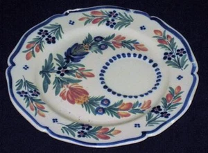 Henriot Quimper, France, Yellow Background, Snack Plate w/o Cup (#2) - Picture 1 of 1